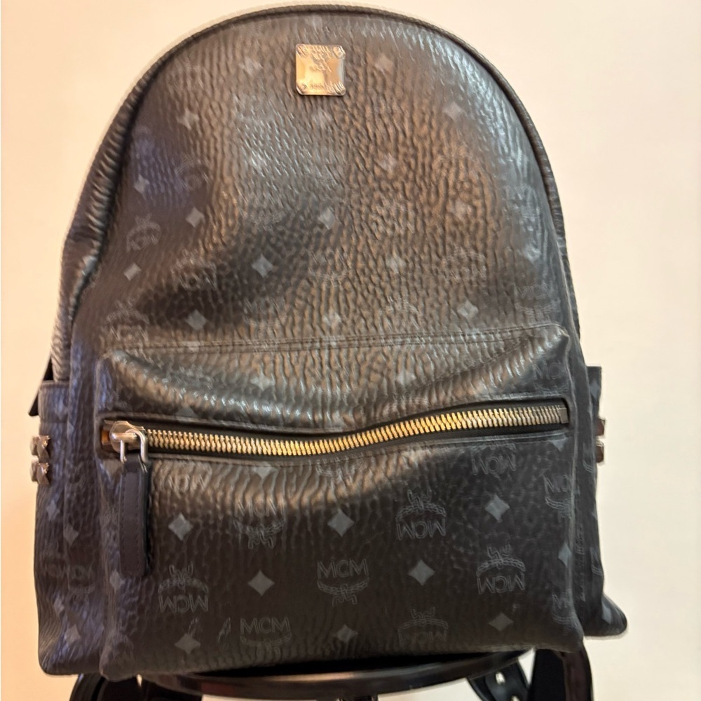 100% authentic MCM Black studded Backpack